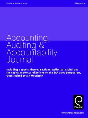 cover image of Accounting, Auditing & Accountability Journal, Volume 16, Issue 1